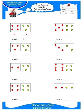 Çocuklar İçin toplam işlemi yaprak testleri 